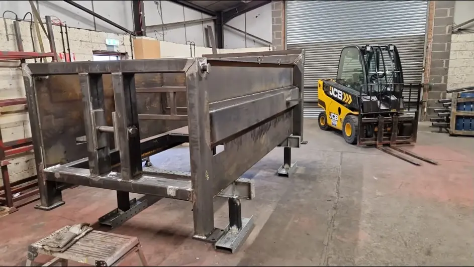 Large heavy fabricated assembly in the Cerberus workshop